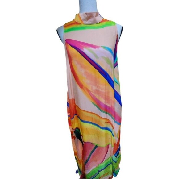 Anthropologie Farm Rio Halter Dress Abstract NWT Size 2X MSRP $230.00 - Picture 4 of 14